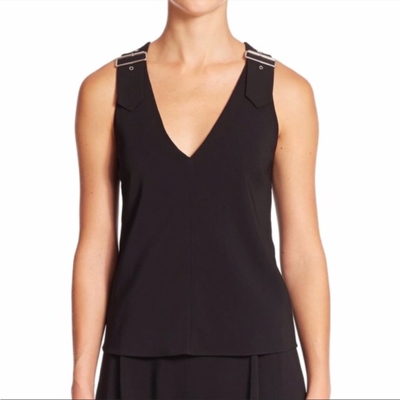 A.L.C. Baxley Buckle Strap Tank Top in Black Size 8 - Picture 2 of 7